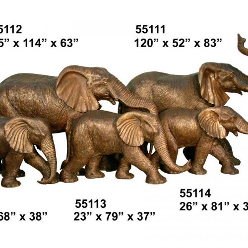 Bronze elephant family TK-55111-15