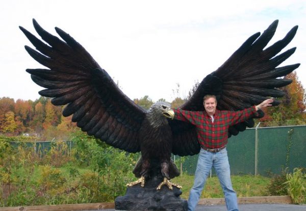Giant Eagle Monumental Bronze Mascot Hawk Osprey Falcon